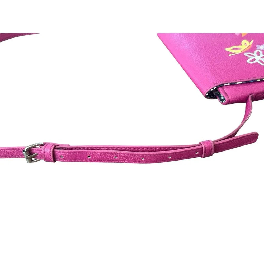 Disney Store Encanto Crossbody Bag Girls Pink Magenta Embroidered Travel Floral